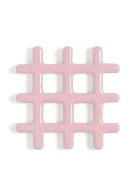 Подставка под горячее &K Amsterdam grid pink, керамика, 19 19 см, розовый