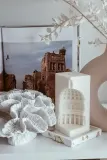 Декоративная свеча Temida dekoracyjna Pantheon, соевый воск, бежевый — фото 2