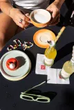 Чашка с блюдцем Byon Peach, каменная керамика, 300 мл, оранжевый — фото 3