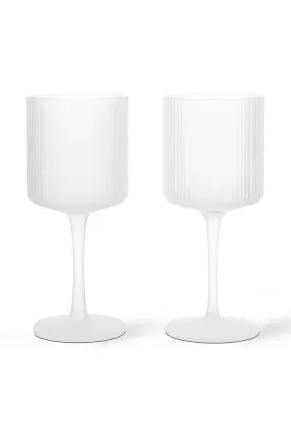 Набор бокалов Ferm Living, Ripple, 2 шт, 260 мл, стекло, белый