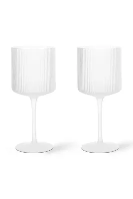 Набор бокалов Ferm Living, Ripple, 2 шт, 325 мл, стекло, белый