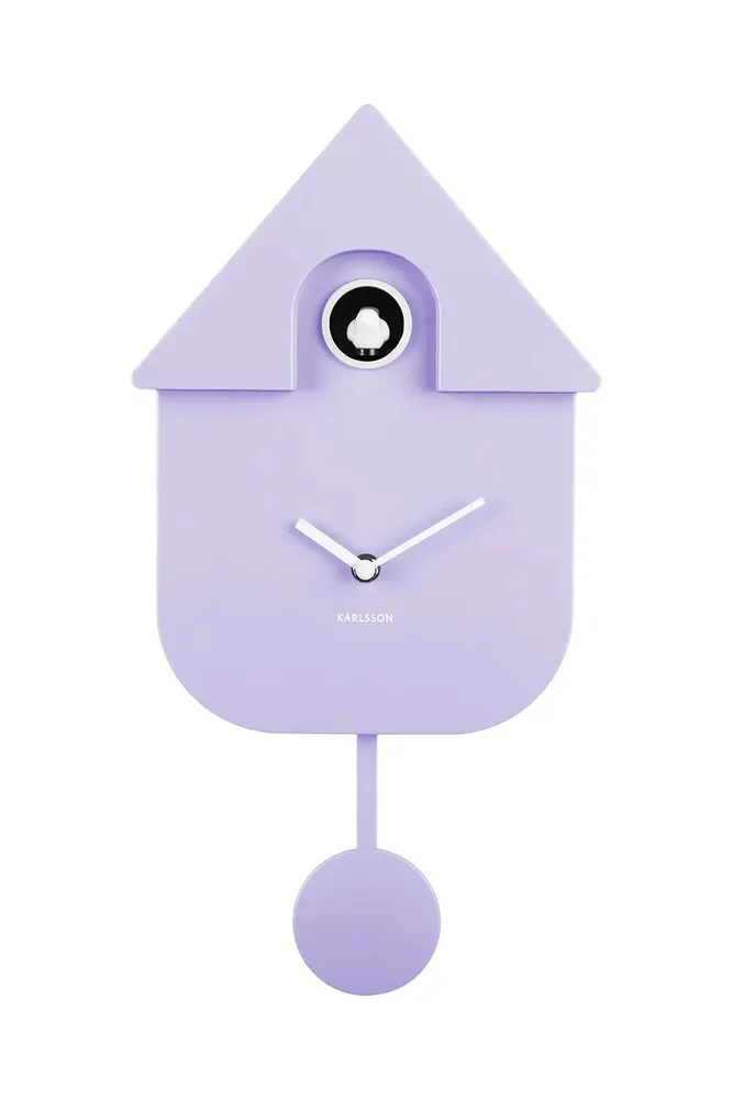 Настенные часы Karlsson Modern Cuckoo kolor, 41 см, фиолетовый