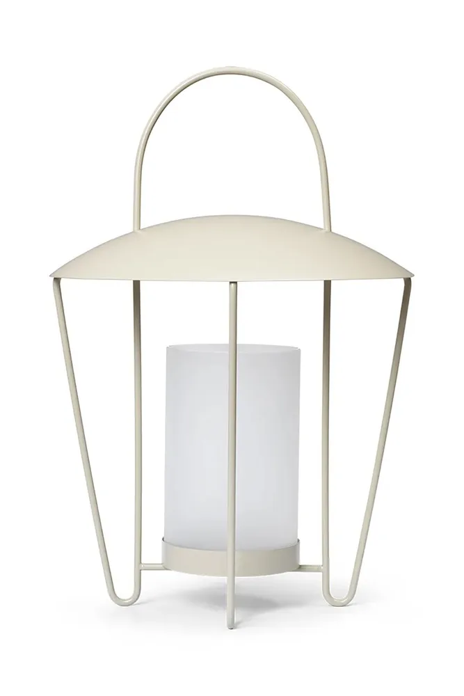 Фонарь для свечи Ferm Living Abri, сталь, 44,5 см, бежевый