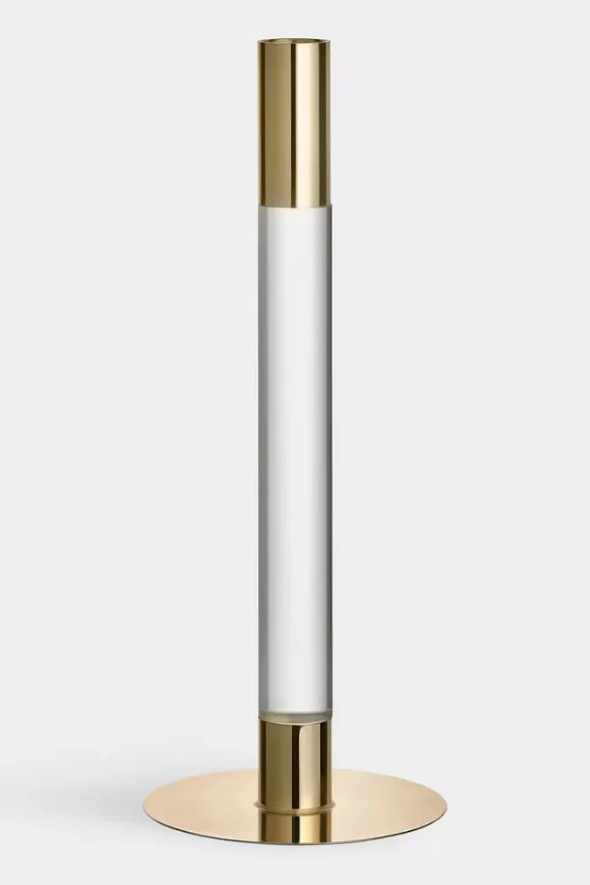 Подсвечник Orrefors Lumiere, металл, 26,5 см, прозрачный