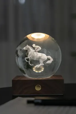 Настольная лампа Gingko Design bezprzewodowa Amber Crystal Light 9,5 x, стекло, LED, выс. 9,5 см, коричневый