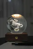 Настольная лампа Gingko Design bezprzewodowa Amber Crystal Light 9,5 x, стекло, LED, выс. 9,5 см, коричневый — фото 1