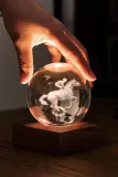 Настольная лампа Gingko Design bezprzewodowa Amber Crystal Light 9,5 x, стекло, LED, выс. 9,5 см, коричневый — фото 4