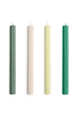 Декоративная свеча HAY zestaw wiec Hexagon Candle 2,2 x, соевый воск, зелёный
