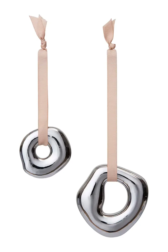 ferm LIVING Ёлочное украшение, бежевое, 7,5 x 2 x 7,5 см, 2 шт