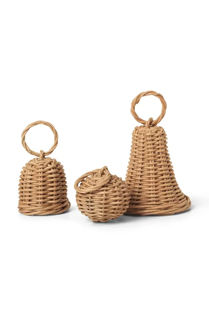 ferm LIVING Украшение ёлочное, бежевое, 3 шт