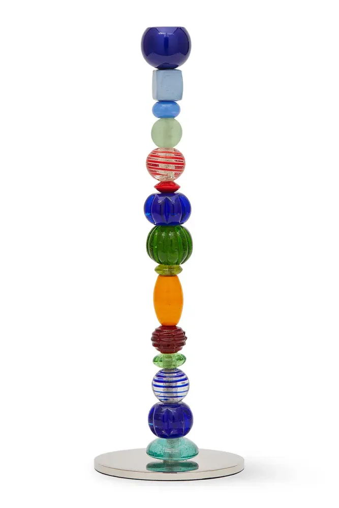 Подсвечник Pols Potten Beads S, алюминий, 34 см, разноцветный