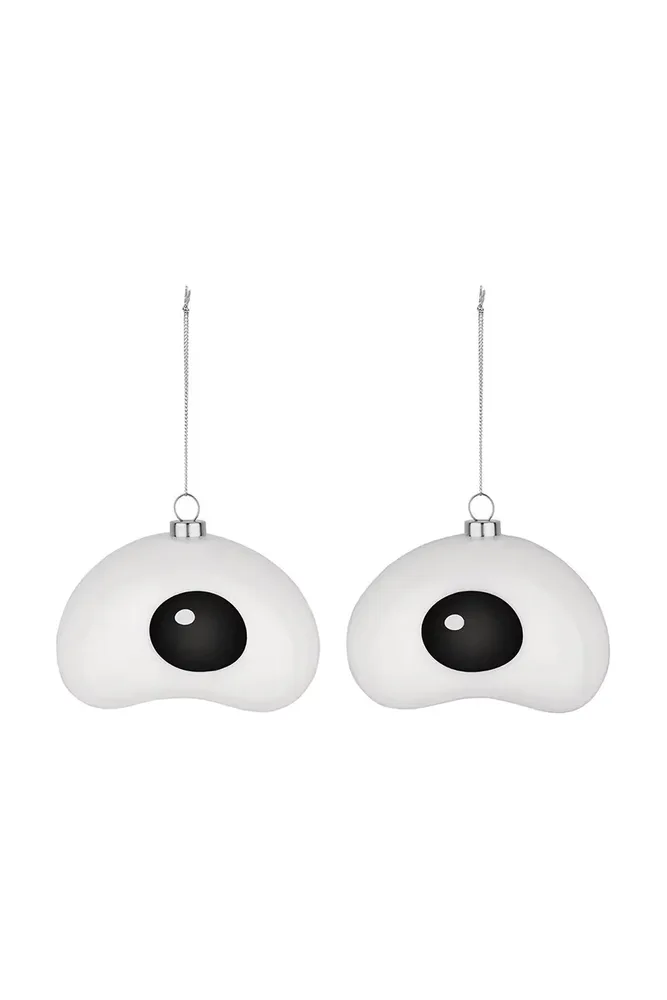 Ёлочное украшение Alessi Nick, стекло, 12 см, белый