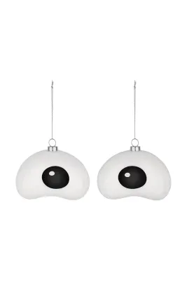 Ёлочное украшение Alessi Nick, стекло, 12 см, белый