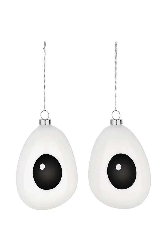 Ёлочное украшение Alessi Holly, стекло, 9,5 см, белый