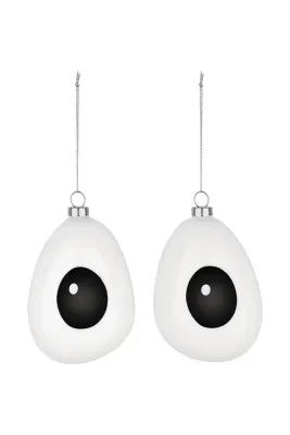 Ёлочное украшение Alessi Holly, стекло, 9,5 см, белый