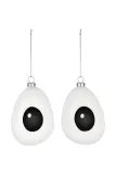 Ёлочное украшение Alessi Holly, стекло, 9,5 см, белый — фото 1