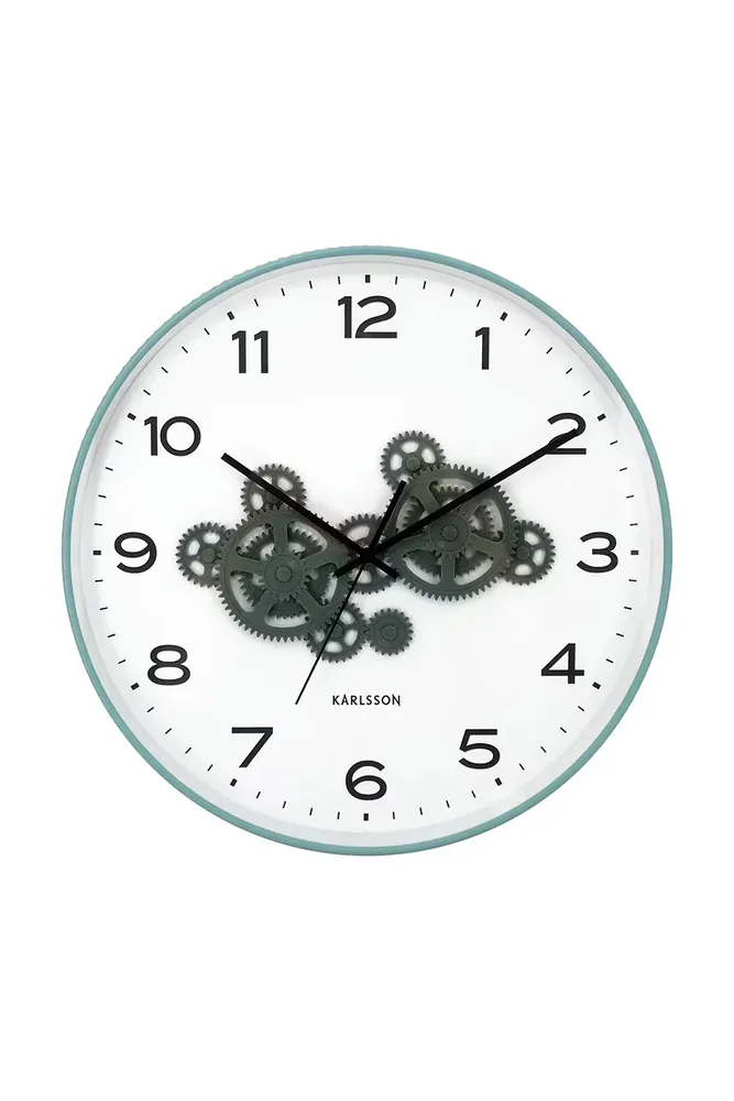 Настенные часы Karlsson Open Gear, 40 см, зелёный