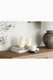 Фонарь для свечи Deluxe Homeart swieca led Square Bloklys, пластик, 15 см, бежевый — фото 4