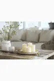 Фонарь для свечи Deluxe Homeart swieca led Square Bloklys, пластик, 12,5 см, бежевый — фото 2