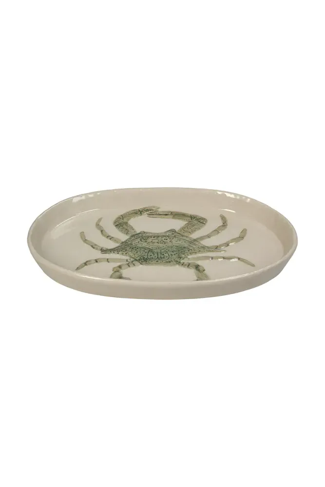 Поднос Нет бренда home & lifestyle Crab, стекло, 3 18 28,8 см, бежевый