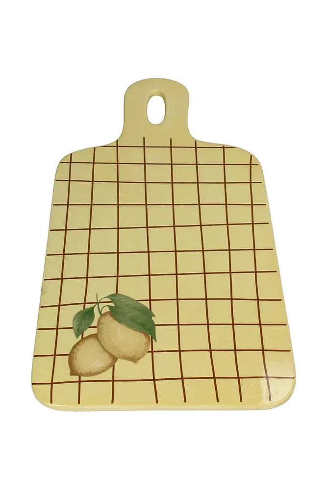 Поднос Нет бренда home & lifestyle Lemon, стекло, 3 23 40,5 см, жёлтый