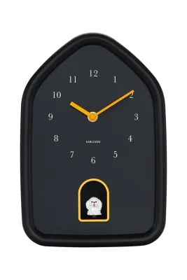 Настенные часы Karlsson z dzwiekiem Modern Doggy, стекло, чёрный