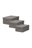 Набор коробок для хранения House Nordic Noto 3-pack, серый — фото 1