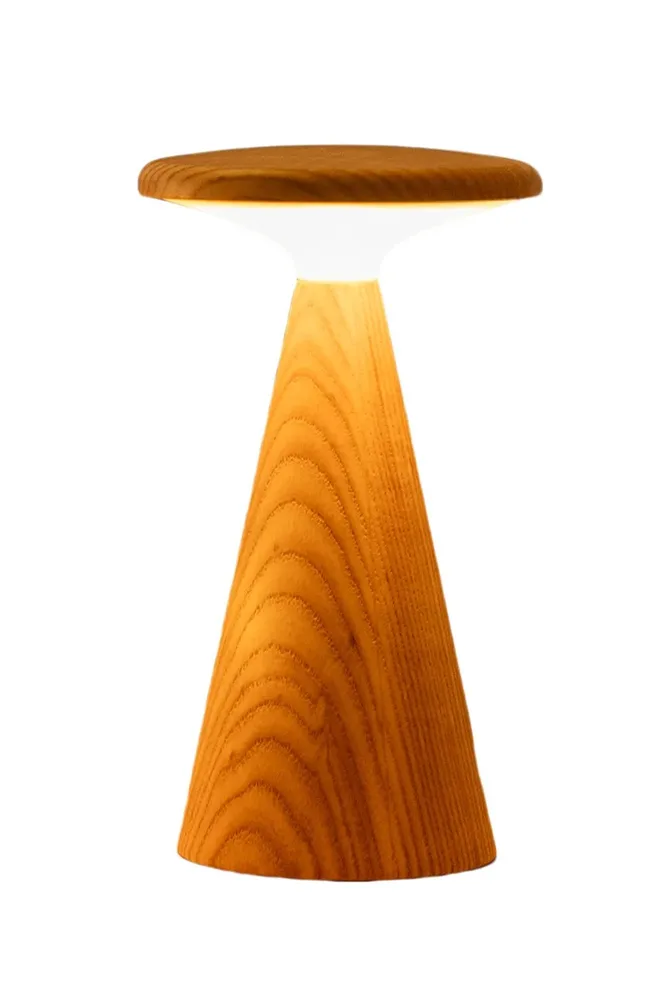 Настольная лампа Gingko Design 12 x 12 x, дерево, LED, бежевый