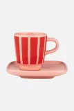 Чашка с блюдцем Marimekko, каменная керамика, 50 мл, красный — фото 1