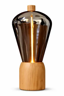 Настольная лампа Gingko Design bezprzewodowa ze szkla 6,8 x 6,8 x, стекло, LED, бежевый