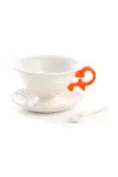 Чашка с блюдцем Seletti 09858.ARA, фарфор, 300 мл, белый — фото 1