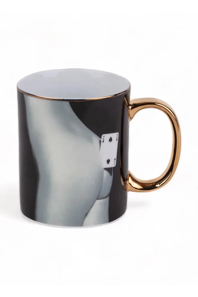 Кружка Seletti, фарфор, 1 200 мл, чёрный