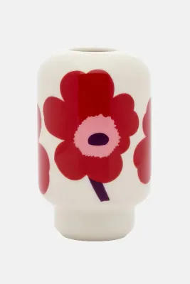 Marimekko Ваза из каменной керамики с цветочным узором, 14 см