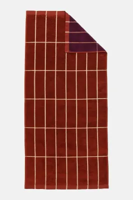 Marimekko Полотенце банное хлопковое, красная клетка, 70 x 150 см