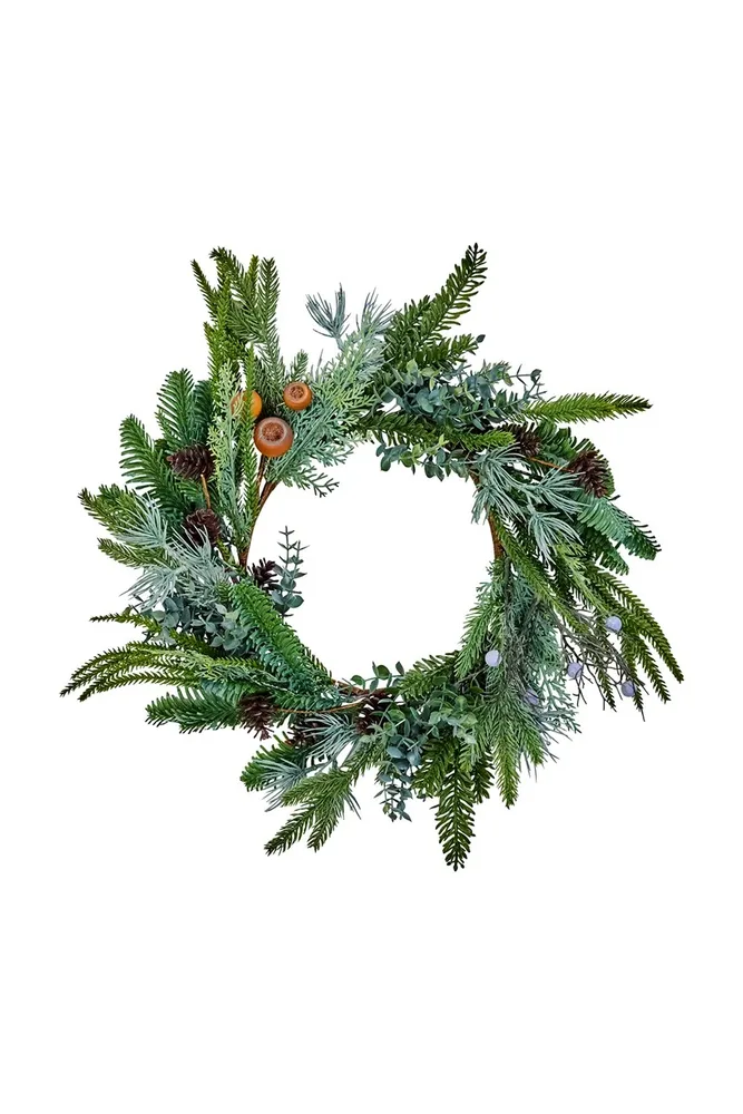 House Doctor Венок декоративный Deco с шишками и ягодами, 53 x 10 см