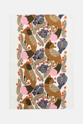 Marimekko Полотенце кухонное из хлопка и льна, с цветочным узором, 47 x 70 см
