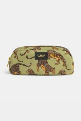 WOUF Пенал Avo Leopard, зелёный, 20 x 8,5 x 6 см
