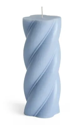 HAY Свеча декоративная Soft Serve спиральная, синяя, 20 x 8 см