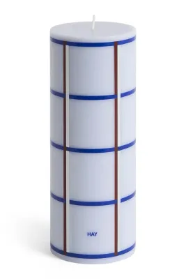 HAY Свеча декоративная Column Candle, синяя, растительный воск, 20 x 8 см