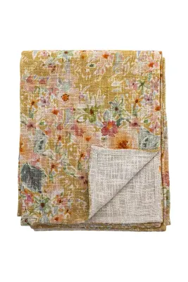Bloomingville Manoj Покрывало хлопковое с цветочным узором, 152 x 127 см