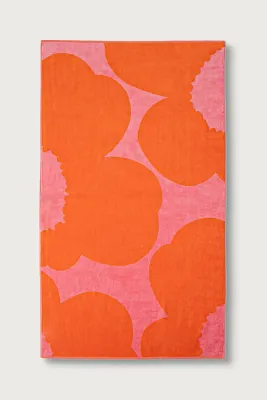 Marimekko Полотенце банное хлопковое, цветочный узор, 100 x 180 см
