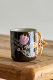 Bloomingville Набор из четырёх кружек Vivielle, каменная керамика, ручная роспись, 8,5 x 9,5 см — фото 3