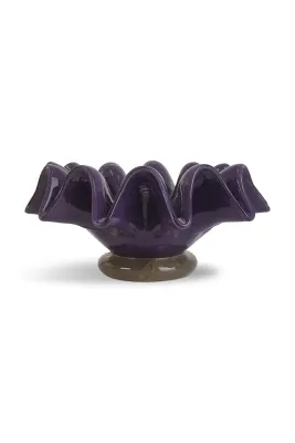 Byon Lorin Миска из выдувного стекла, фиолетовая, 20 x 8 см