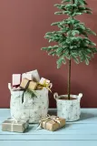 House Doctor Набор текстильных корзин со звёздами, хлопок, молочно-белый — фото 2